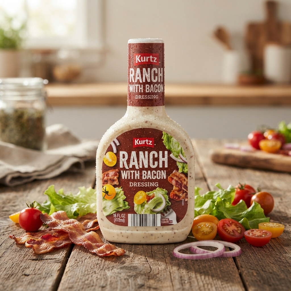 Aderezo Ranch Bacon Kurtz, (16oz/473ml)