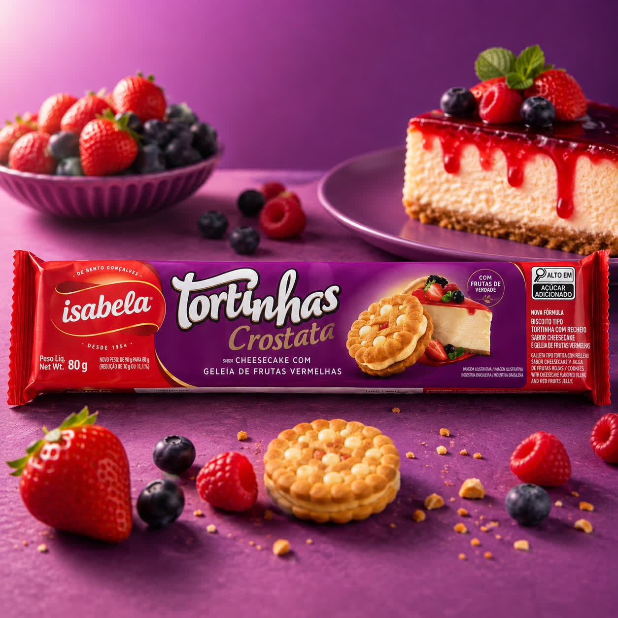 Galletas Tortitas Crostata de Cheesecake y Jalea de Frutas, 80g