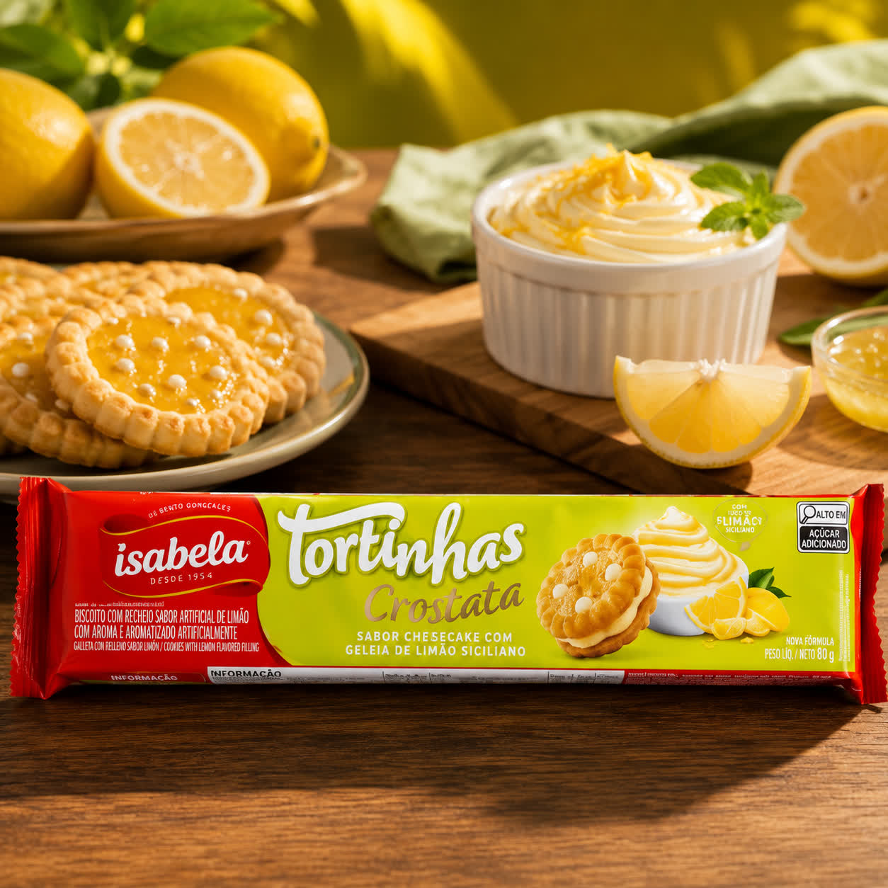 Galletas Tortitas Crostata de Chocolate Blanco con Jalea de Limón, 80g