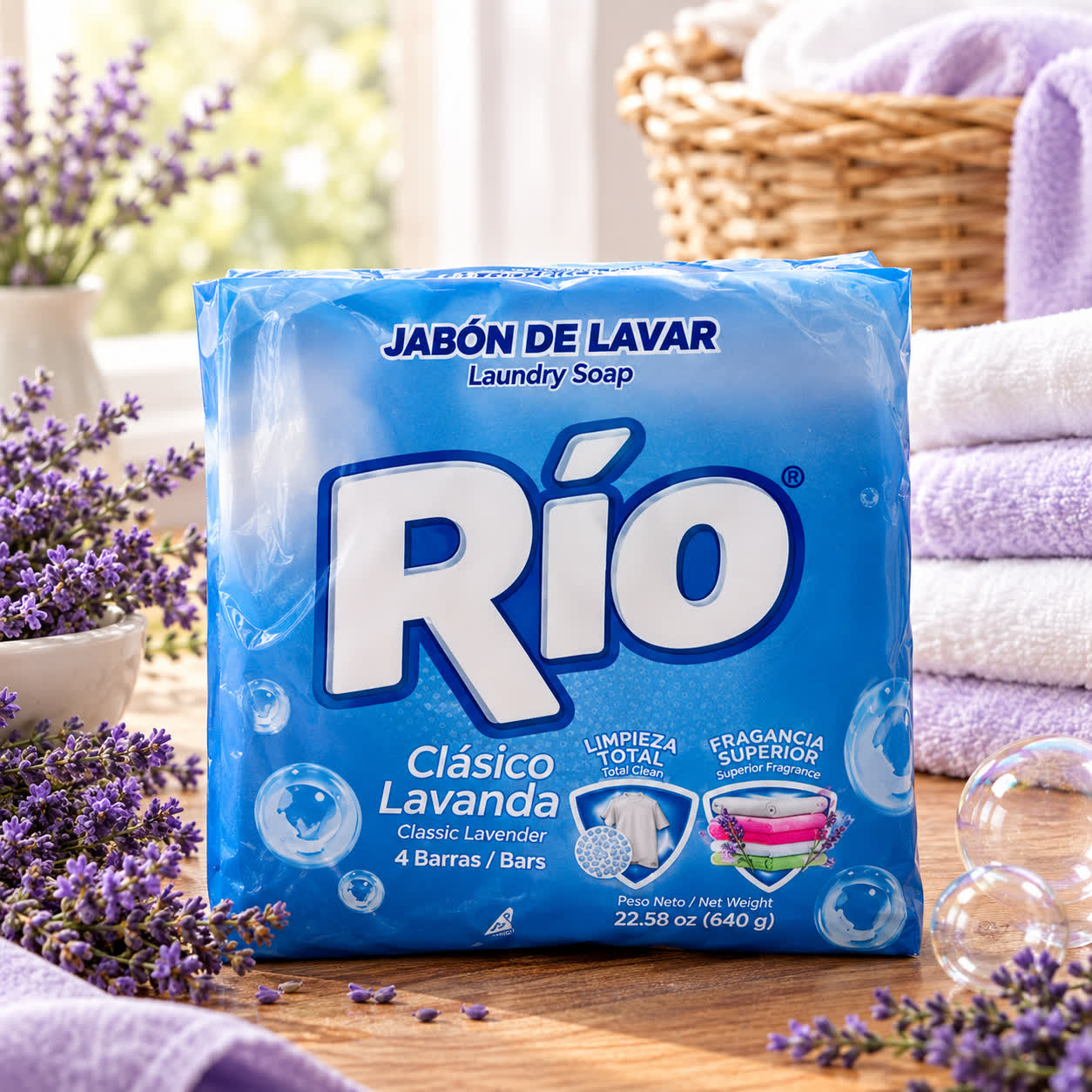 Jabón de Lavar Rio de Lavanda (4x210g), 640g