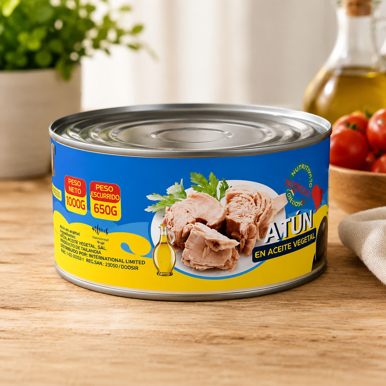 Atún en Aceite Vegetal Docanned, 1Kg