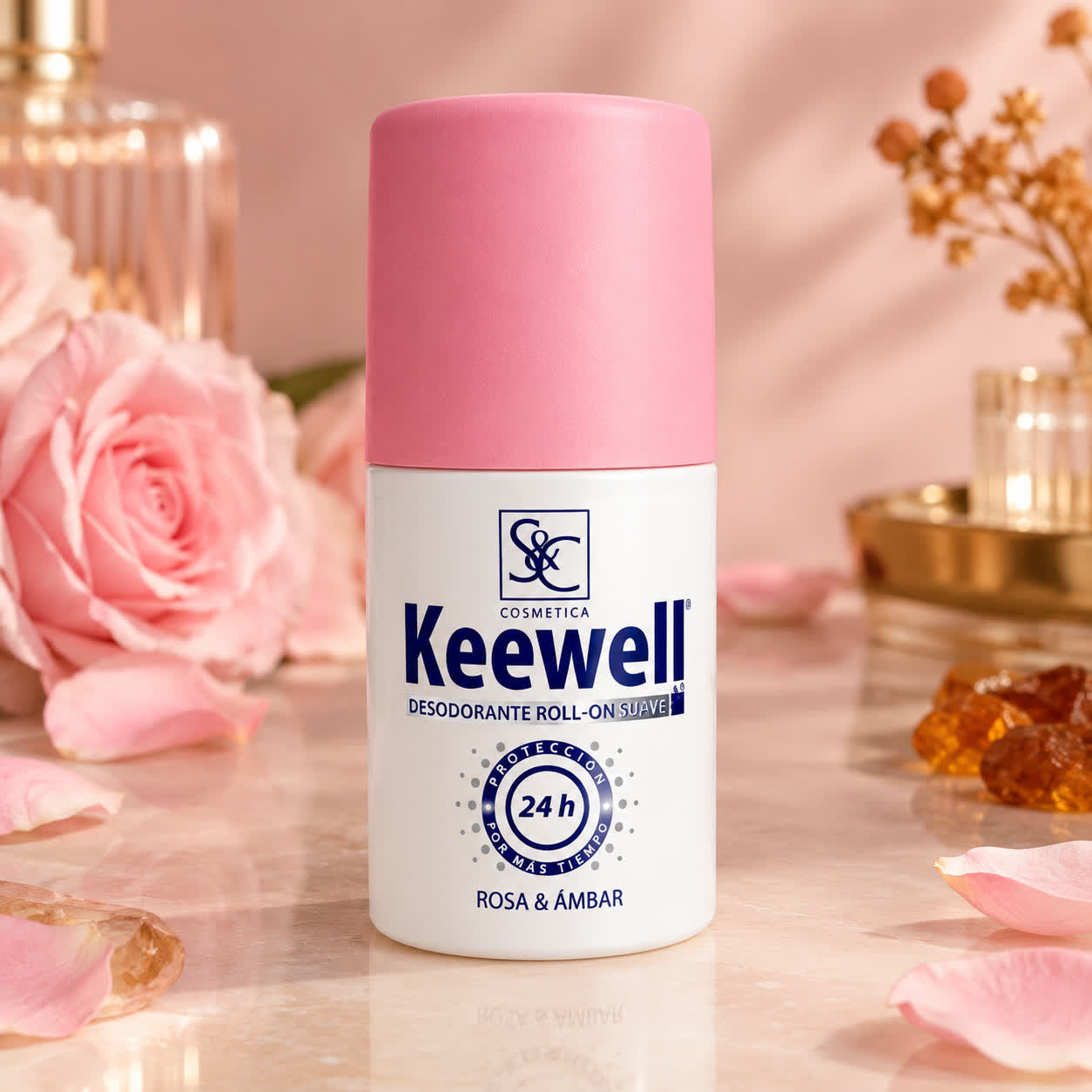Desodorante SC Keewell Rosa Ámbar, 90ml