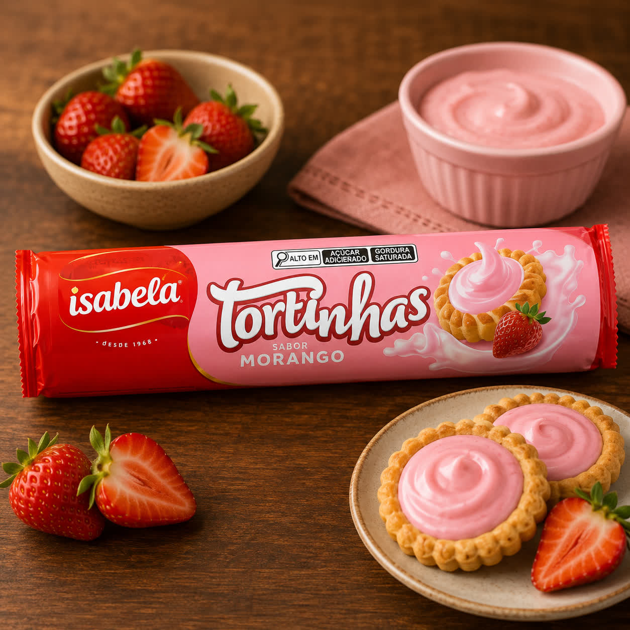 Galletas Tortitas de Fresa/Frutilla, 140g