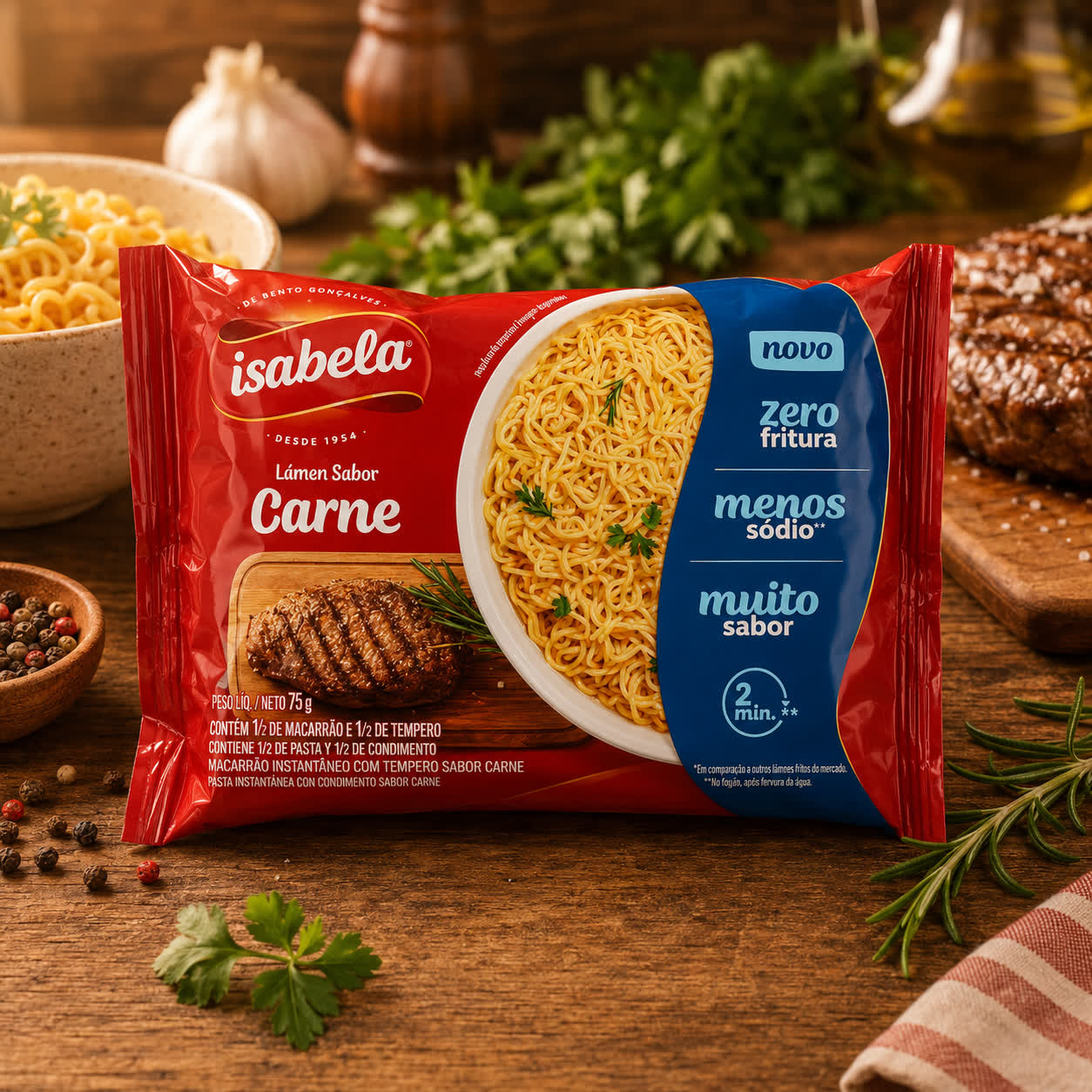 Sopa Instantánea de Carne Isabela, 75g