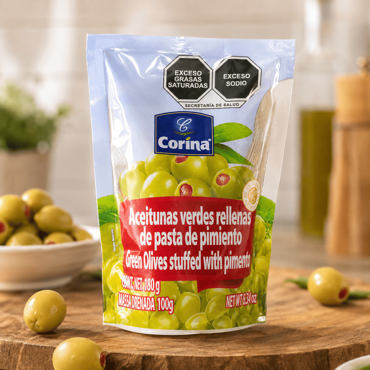 Aceitunas con Pimientos Corina, 180g