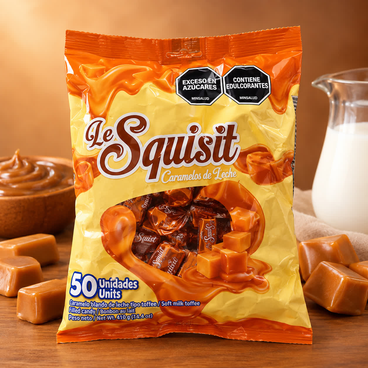 Paquete de Caramelo Squisit de Leche, 50u