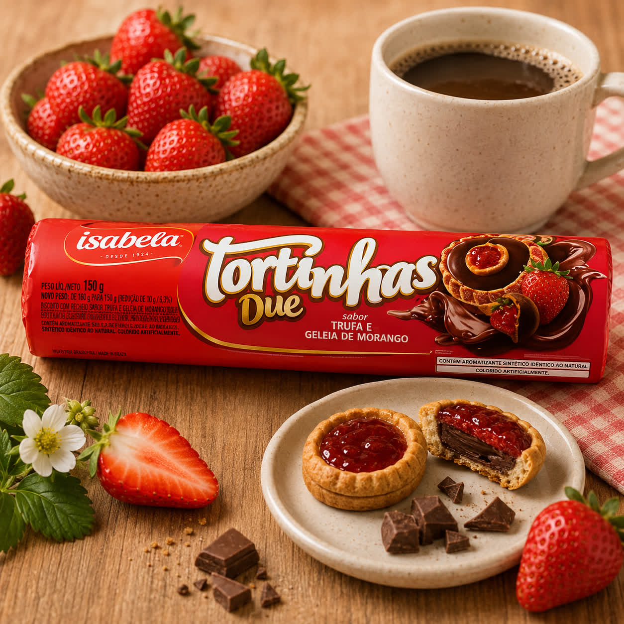 Galletas Tortitas de Trufas con Fresas, 140g