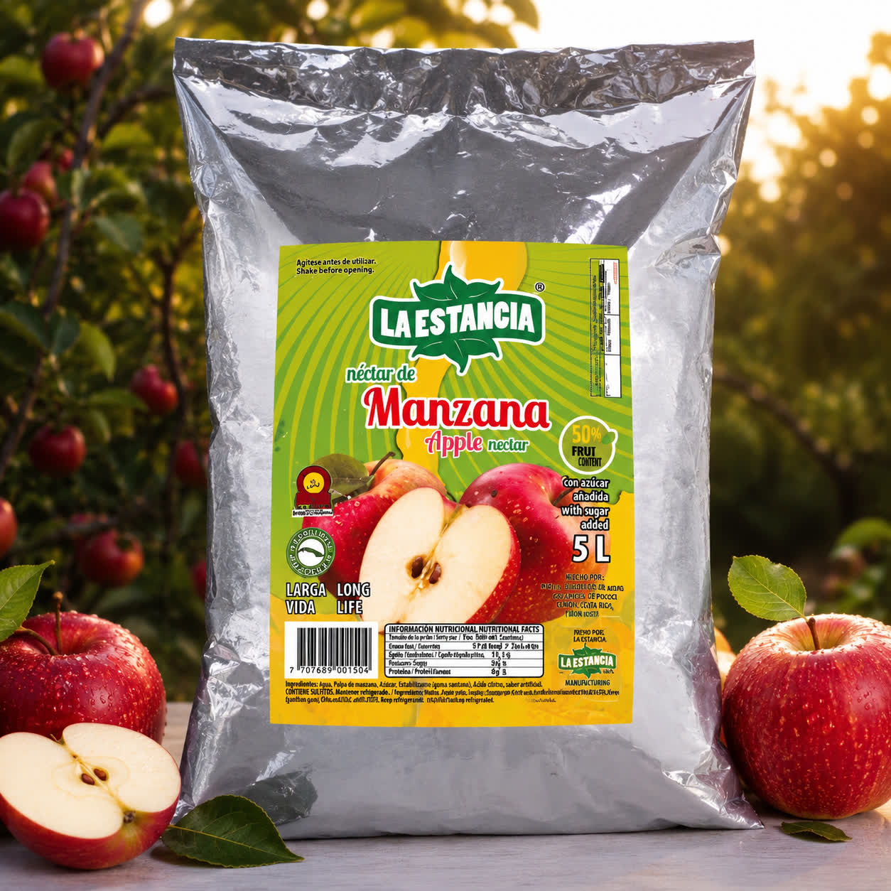 Bolsa de Jugo La Estancia de Manzana, 5LT