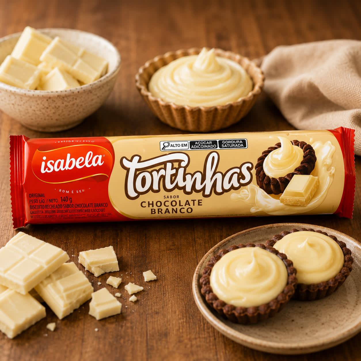 Galletas Tortitas de Chocolate Blanco, 140g