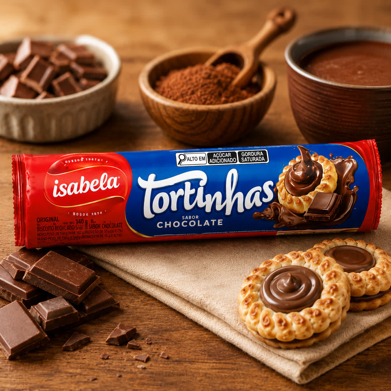 Galletas Tortitas de Chocolate, 140g